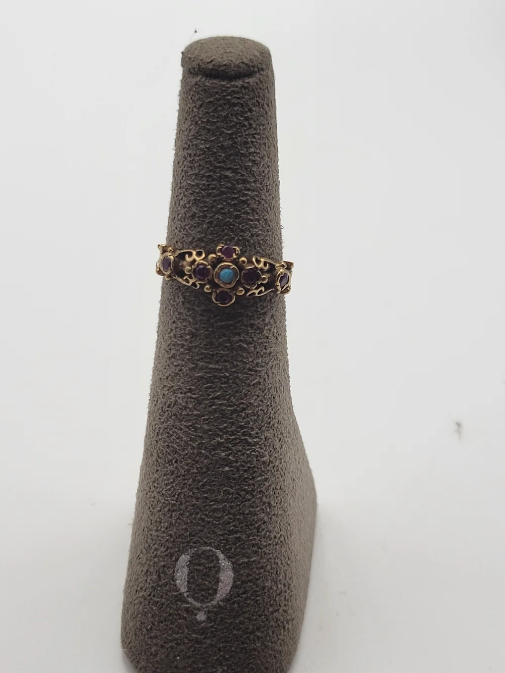 Vintage 375 9k Opal And Garnet Dainty Victorian Ring Size 4.75